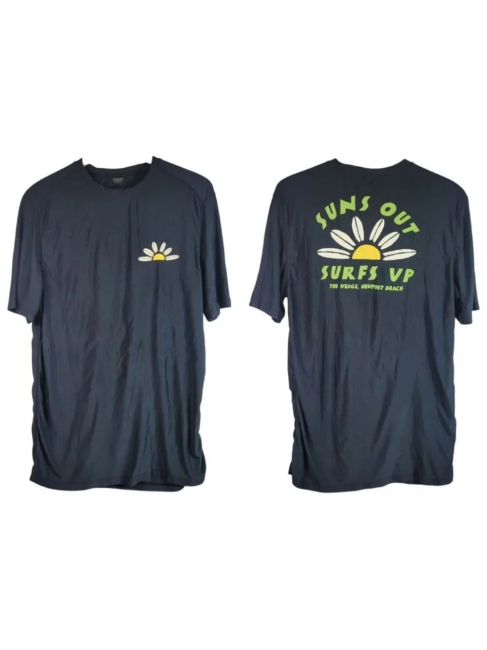 Old Navy Mens Rashguard Black Medium Swim Shirt Short Sleeve Sun Surf Loose Fit